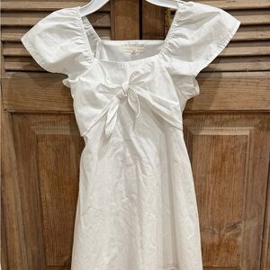 Copper Key White Puff Sleeve Bow Front Dress Size 7